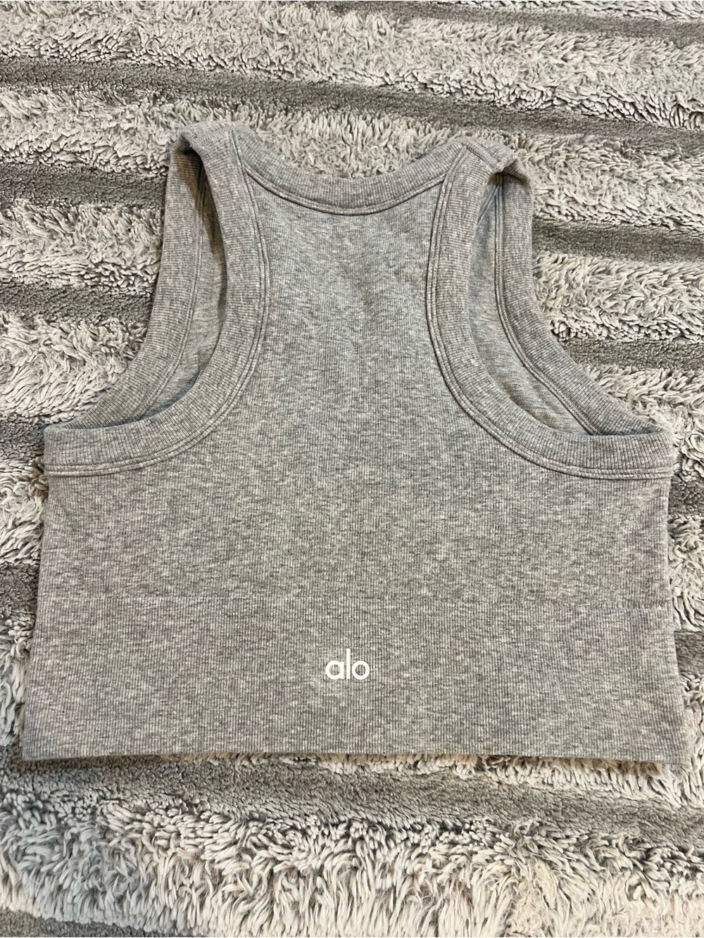 ALO Yoga Gray Ribbed Cropped Tank - Picture 2 of 4